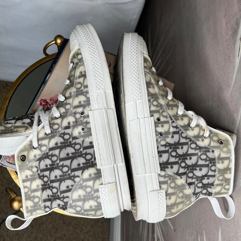 Dior Monogram High-Top Sneakers in Gray and White - Picture 11 of 11